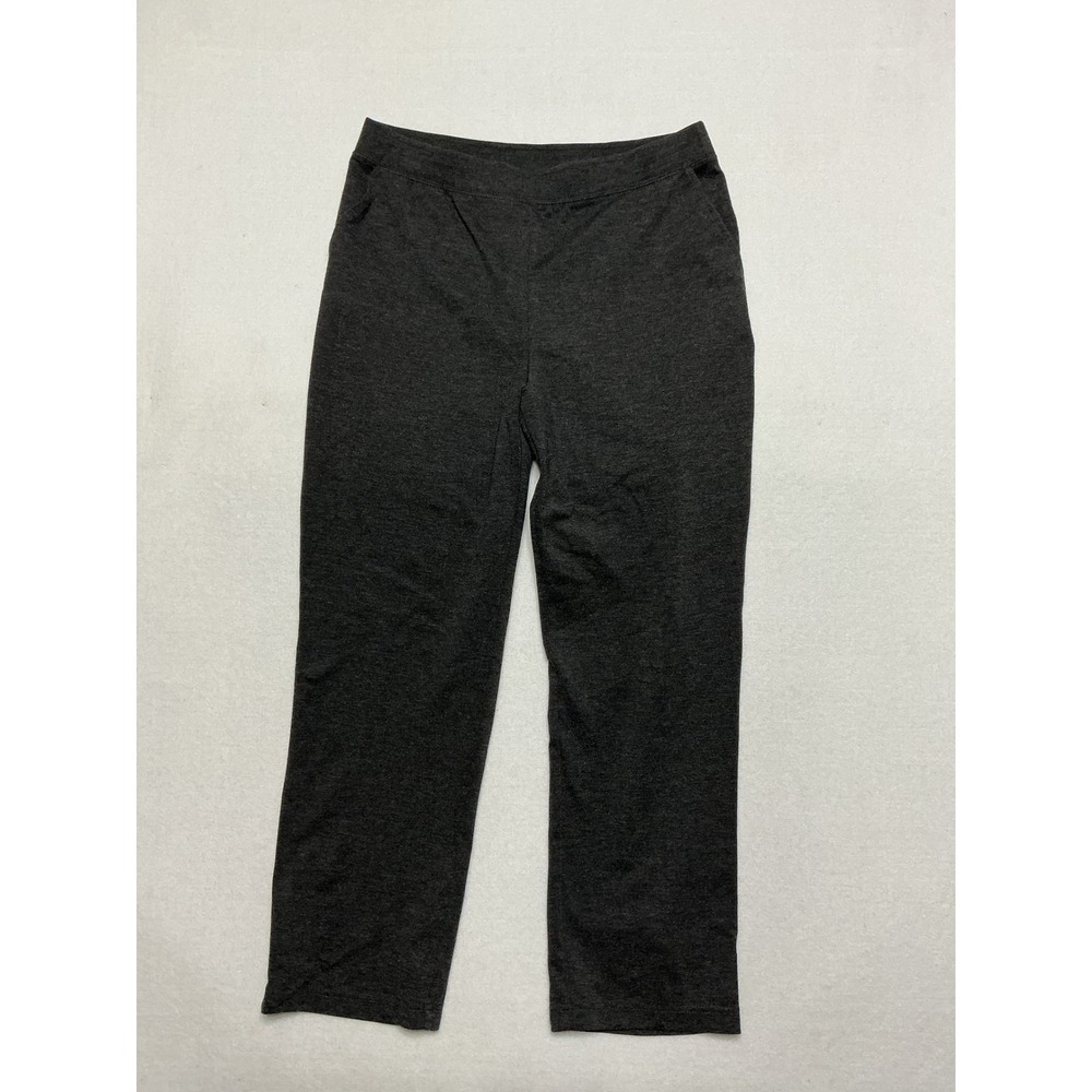 Weekends by Chicos Womens Pants Size 1 Short Gray Pull On Straight Leg Casual